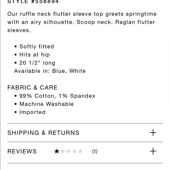 NWT Ann Taylor Ruffle Neck Blouse - Petite Small - Picture 3 of 7